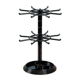 Maxbell 2 Layer Earring Organizer Plastic Durable for Vanity Table Earrings Necklace Small Round