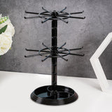 Maxbell 2 Layer Earring Organizer Plastic Durable for Vanity Table Earrings Necklace Small Round