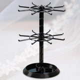 Maxbell 2 Layer Earring Organizer Plastic Durable for Vanity Table Earrings Necklace Small Round