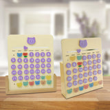 Maxbell Perpetual Calendar Educational Toys Acrylic Reusable for Desktop Decor Beech base Style