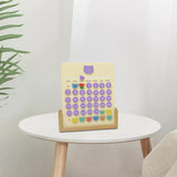 Maxbell Perpetual Calendar Educational Toys Acrylic Reusable for Desktop Decor Beech base Style