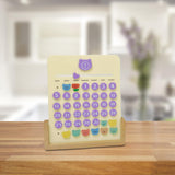 Maxbell Perpetual Calendar Educational Toys Acrylic Reusable for Desktop Decor Beech base Style