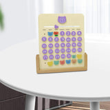 Maxbell Perpetual Calendar Educational Toys Acrylic Reusable for Desktop Decor Beech base Style