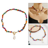 Maxbell Boho Beaded Choker Necklace Fashion Beads Decor Charms for Girls Teens