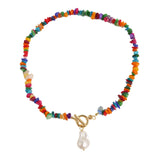 Maxbell Boho Beaded Choker Necklace Fashion Beads Decor Charms for Girls Teens