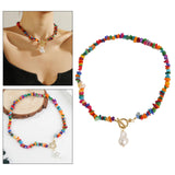 Maxbell Boho Beaded Choker Necklace Fashion Beads Decor Charms for Girls Teens