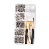 Maxbell 500 Pieces Screws Nuts Eyeglasses Repair Tool Kit Micro Screwdriver Eyewear
