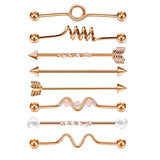 Maxbell 8Pcs Industrial Barbell Stud Earring Earring Unisex