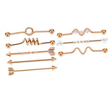 Maxbell 8Pcs Industrial Barbell Stud Earring Earring Unisex