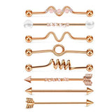 Maxbell 8Pcs Industrial Barbell Stud Earring Earring Unisex