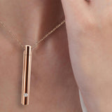 Maxbell Stainless Steel Memorial Urn Necklace Waterproof Charm Trendy for Xmas Rose Red and Chain