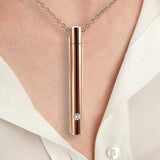 Maxbell Stainless Steel Memorial Urn Necklace Waterproof Charm Trendy for Xmas Rose Red and Chain