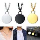 Maxbell Cremation Urn Necklace Stainless Steel Round Locket for Women Men Silver