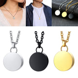 Maxbell Cremation Urn Necklace Stainless Steel Round Locket for Women Men Silver