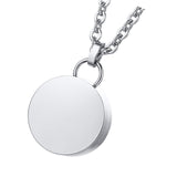 Maxbell Cremation Urn Necklace Stainless Steel Round Locket for Women Men Silver