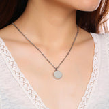 Maxbell Cremation Urn Necklace Stainless Steel Round Locket for Women Men Silver