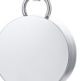 Maxbell Cremation Urn Necklace Stainless Steel Round Locket for Women Men Silver
