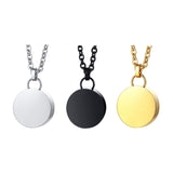 Maxbell Cremation Urn Necklace Stainless Steel Round Locket for Women Men Silver