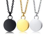 Maxbell Cremation Urn Necklace Stainless Steel Round Locket for Women Men Silver