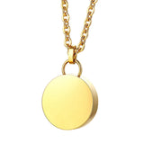Maxbell Cremation Urn Necklace Stainless Steel Round Locket for Women Men Gold