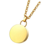 Maxbell Cremation Urn Necklace Stainless Steel Round Locket for Women Men Gold