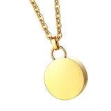 Maxbell Cremation Urn Necklace Stainless Steel Round Locket for Women Men Gold