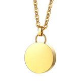 Maxbell Cremation Urn Necklace Stainless Steel Round Locket for Women Men Gold