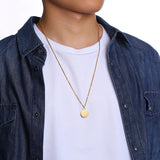 Maxbell Cremation Urn Necklace Stainless Steel Round Locket for Women Men Gold