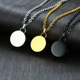 Maxbell Cremation Urn Necklace Stainless Steel Round Locket for Women Men Gold