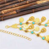 Maxbell Retro Style Belly Waist Chain Waist Belt Tassel Hollow Costume Accessory Golden