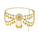 Maxbell Retro Style Belly Waist Chain Waist Belt Tassel Hollow Costume Accessory Golden