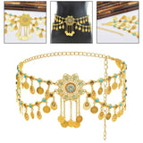 Maxbell Retro Style Belly Waist Chain Waist Belt Tassel Hollow Costume Accessory Golden