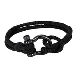 Maxbell Couples Rope Bracelet Bangle Fashion Waterproof for Camping Outdoor Black