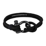 Maxbell Couples Rope Bracelet Bangle Fashion Waterproof for Camping Outdoor Black