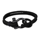 Maxbell Couples Rope Bracelet Bangle Fashion Waterproof for Camping Outdoor Black