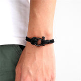 Maxbell Couples Rope Bracelet Bangle Fashion Waterproof for Camping Outdoor Black