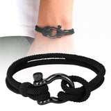 Maxbell Couples Rope Bracelet Bangle Fashion Waterproof for Camping Outdoor Black