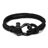 Maxbell Couples Rope Bracelet Bangle Fashion Waterproof for Camping Outdoor Black