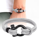 Maxbell Couples Rope Bracelet Bangle Fashion Waterproof for Camping Outdoor Grey