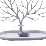 Maxbell Deer Sculpture Jewelry Tree Stand Hanger Organizer Birthday Gift Light Grey