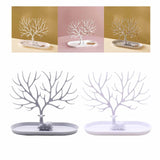 Maxbell Deer Sculpture Jewelry Tree Stand Hanger Organizer Birthday Gift Light Grey