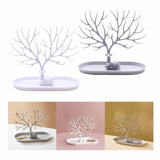 Maxbell Deer Sculpture Jewelry Tree Stand Hanger Organizer Birthday Gift Light Grey