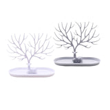 Maxbell Deer Sculpture Jewelry Tree Stand Hanger Organizer Birthday Gift Light Grey