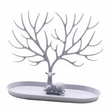 Maxbell Deer Sculpture Jewelry Tree Stand Hanger Organizer Birthday Gift Light Grey