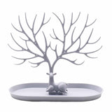 Maxbell Deer Sculpture Jewelry Tree Stand Hanger Organizer Birthday Gift Light Grey