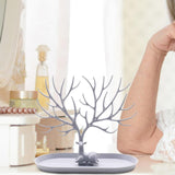 Maxbell Deer Sculpture Jewelry Tree Stand Hanger Organizer Birthday Gift Light Grey