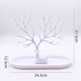 Maxbell Deer Sculpture Jewelry Tree Stand Hanger Organizer Birthday Gift White