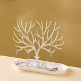 Maxbell Deer Sculpture Jewelry Tree Stand Hanger Organizer Birthday Gift White