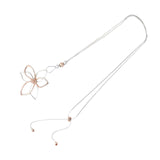 Maxbell Long Sweater Necklaces Chain Elegant Decorate for party Work Gifts Argent Rose Aureate