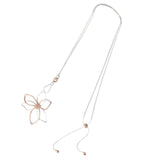 Maxbell Long Sweater Necklaces Chain Elegant Decorate for party Work Gifts Argent Rose Aureate